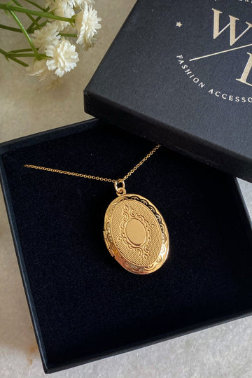 Wisteria London Tabitha Large Gold Oval Locket Wisteria London